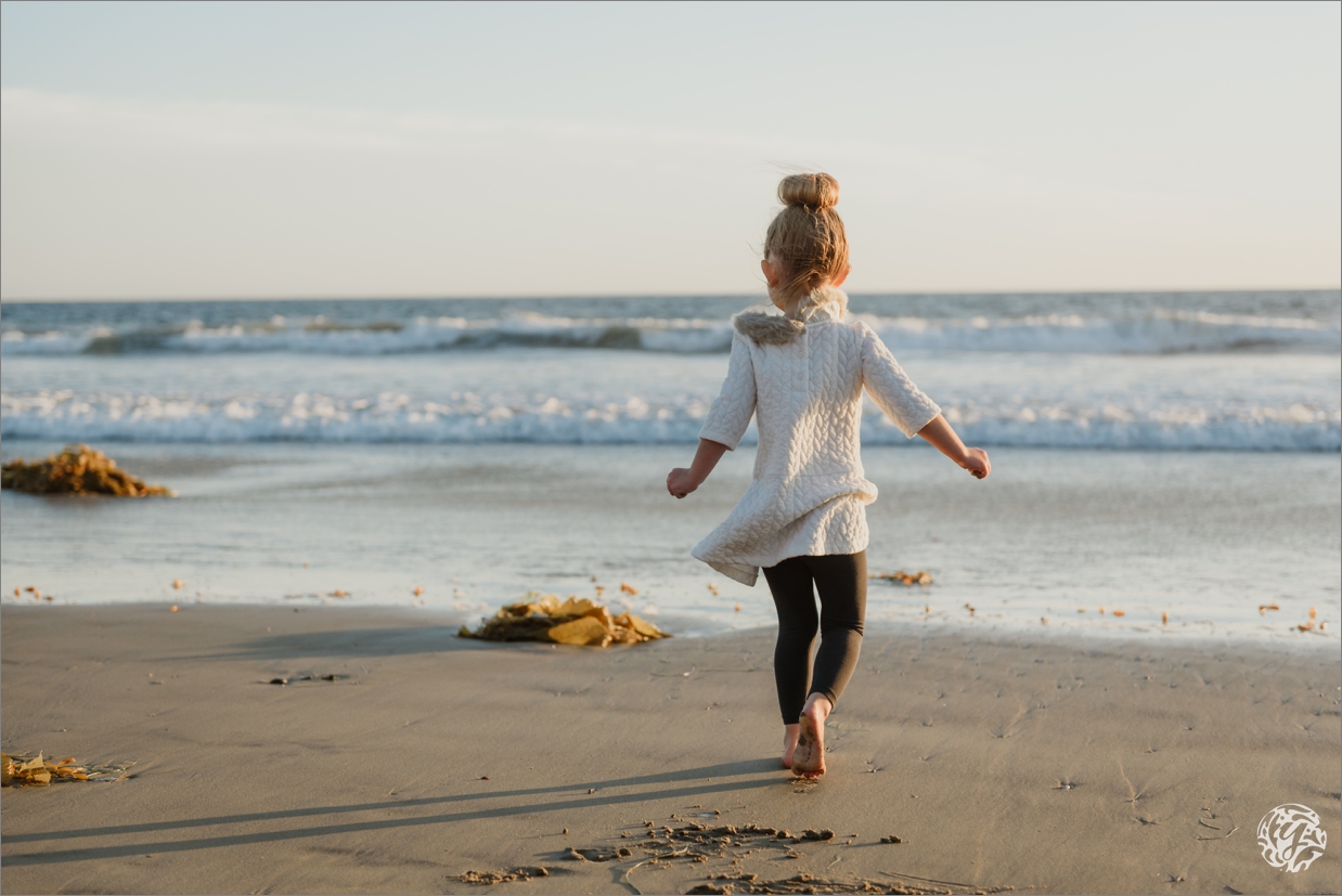 Yana's Photos - Los Angeles Family Beach Photographer - Girl running towards ocean.jpg